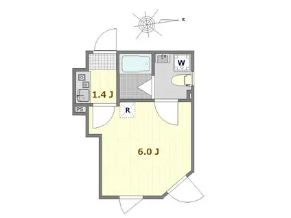 ノーザンロード浮間舟渡II(1K/2階)の間取り写真