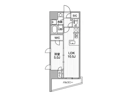 シーズンフラッツ大井町(1LDK/12階)の間取り写真