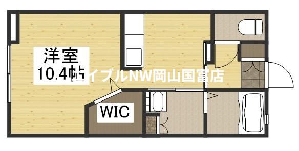 PRONUBE関B(ワンルーム/1階)の間取り写真