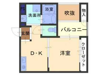 ロイヤルガーデン堺(1DK/6階)の間取り写真