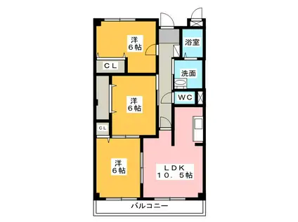 リオン・ツインズII(3LDK/3階)の間取り写真