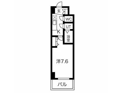 スプランディッドキャトル(1K/3階)の間取り写真