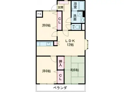 アビタシオン・オキ(3LDK/4階)の間取り写真