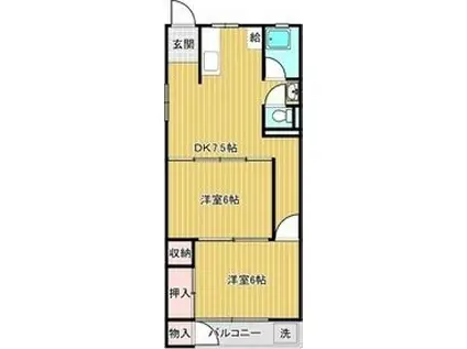 臼井ビル(2DK/4階)の間取り写真