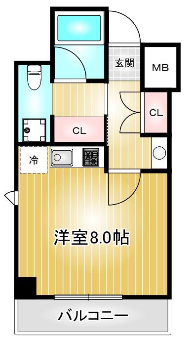 ル・ブルー鶴舞(1K/6階)の間取り写真