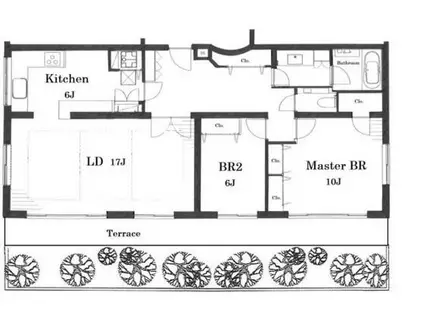 中嶋ハウス(2LDK/1階)の間取り写真