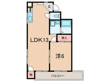 プレージュ本山(1LDK/4階)の間取り写真