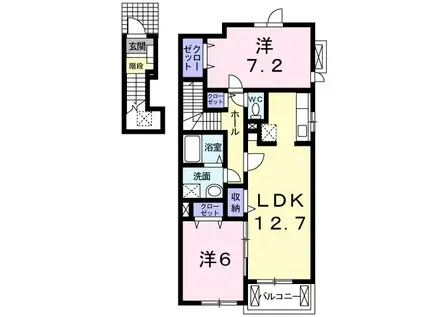 サンリット I(2LDK/2階)の間取り写真