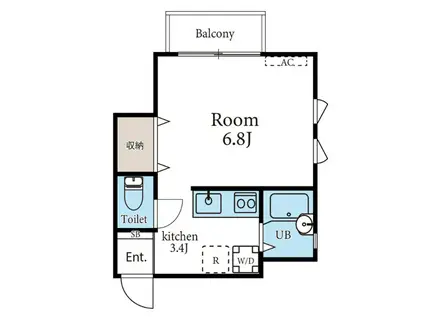 プレミールA(ワンルーム/1階)の間取り写真