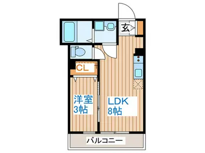 アルテラヴィータ多賀城(1LDK/2階)の間取り写真