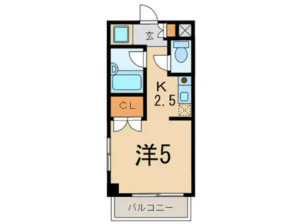 徳友ハイム(1K/2階)の間取り写真