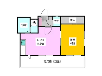 ルミナス マ コート橋本(1LDK/1階)の間取り写真