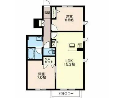 メゾン芝宮(2LDK/1階)の間取り写真