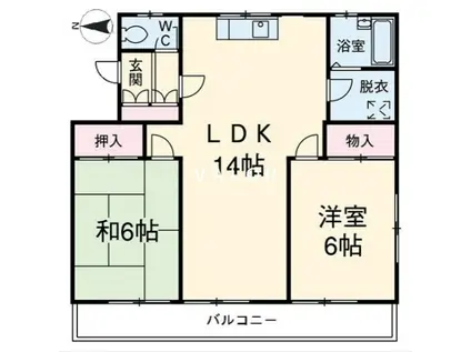 スターレンテル(2LDK/3階)の間取り写真
