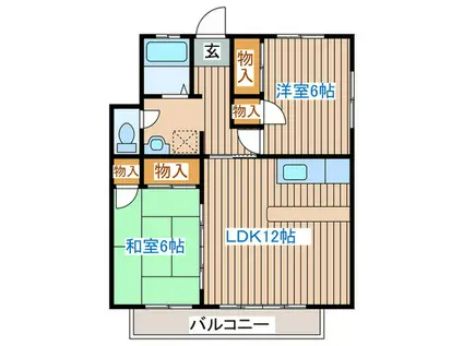 フローラルハイツII(2LDK/1階)の間取り写真