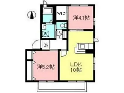エスティア イコス II(2LDK/2階)の間取り写真