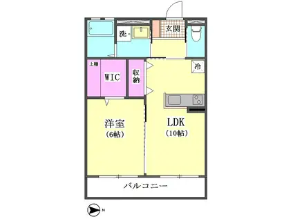クレール(1LDK/2階)の間取り写真