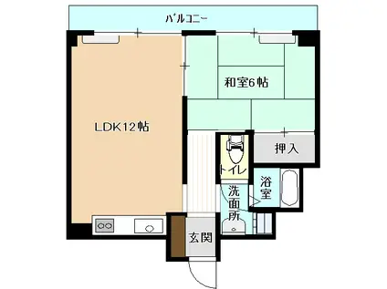 エレーゼ北野I(1LDK/2階)の間取り写真