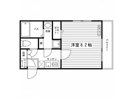 TEC芦花公園(1K/1階)の間取り写真
