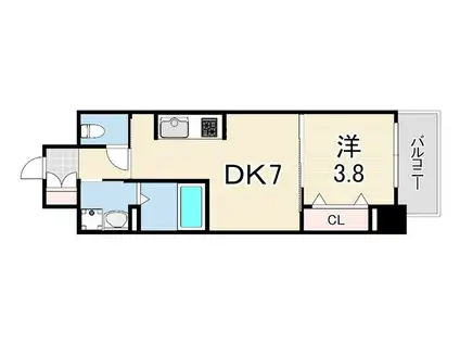 ブランシエスタ明石(1DK/8階)の間取り写真