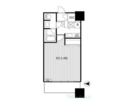 コンシェリア西新宿 TOWERS ウエスト(1K/16階)の間取り写真