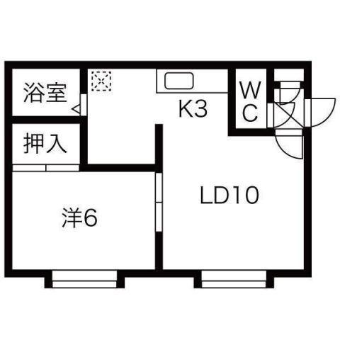 アムール8(1LDK/3階)の間取り写真