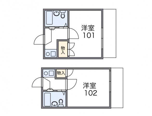 レオパレス岡崎第3(1K/2階)の間取り写真
