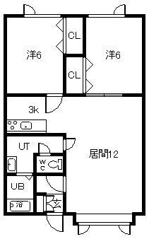 パセオ寺島(2LDK/2階)の間取り写真