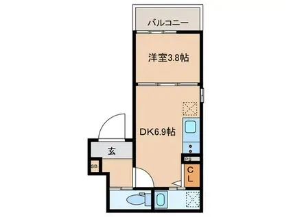 ASTRA HIMESATO(1DK/2階)の間取り写真