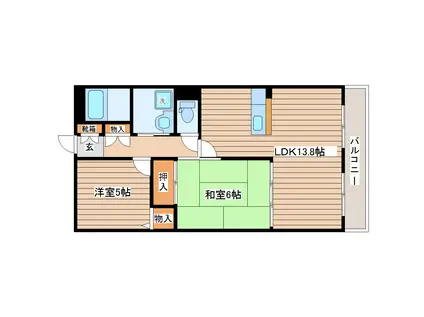 フォレストパーク(2LDK/1階)の間取り写真