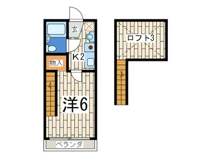 ヴィレッタ戸塚(1K/1階)の間取り写真
