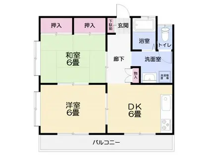 若タケビル(2DK/3階)の間取り写真