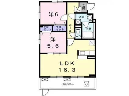 ネストージュ(2LDK/1階)の間取り写真