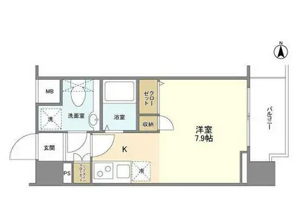 エクセリア九段(ワンルーム/7階)の間取り写真