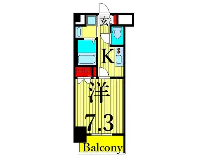 ホウエイコート秋葉原(1K/9階)の間取り写真