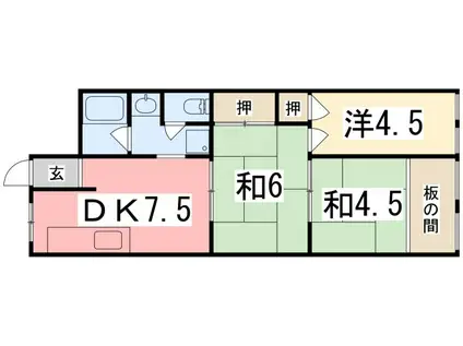 野里駅前ビル(3DK/5階)の間取り写真