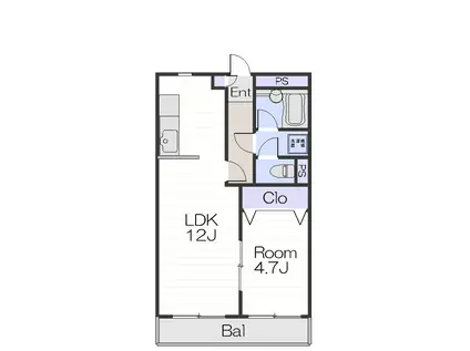 シェルディーミキ(1LDK/1階)の間取り写真