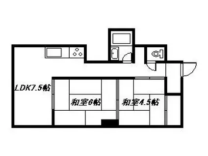 旭川駅前ビル808(2DK/8階)の間取り写真