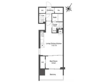 ミリアレジデンス日本橋人形町(1LDK/7階)の間取り写真