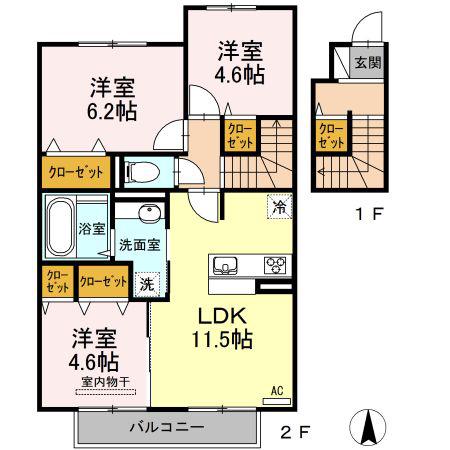 NEXT南阿蘇(3LDK/2階)の間取り写真