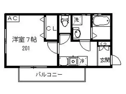 フローレンス南大泉(1K/2階)の間取り写真