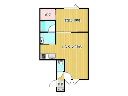 トパーズ(1LDK/1階)の間取り写真