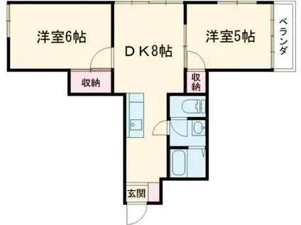 LIVE平松(2DK/2階)の間取り写真