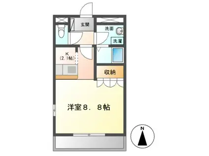 アペックス・ハイム(1K/1階)の間取り写真