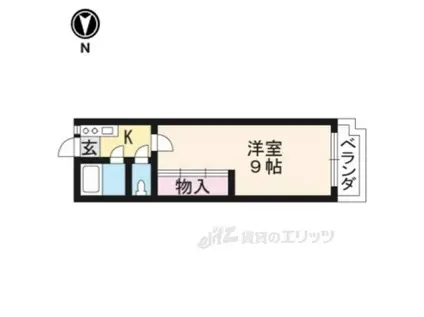 幸楽ハイツ(1K/4階)の間取り写真