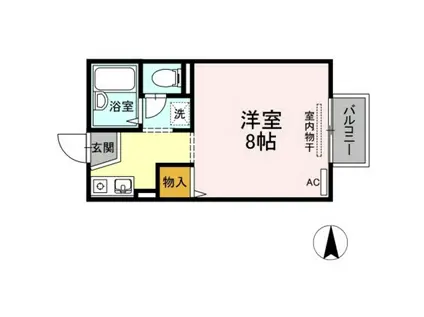 シャトレー愛(ワンルーム/2階)の間取り写真