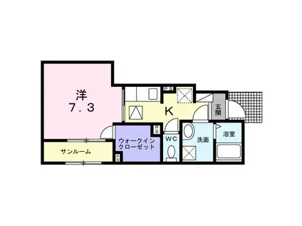 メゾン・ド・カメリア(1K/1階)の間取り写真