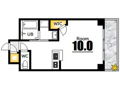 メゾンド銀山(ワンルーム/3階)の間取り写真