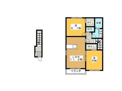 フィオーレM(2LDK/2階)の間取り写真