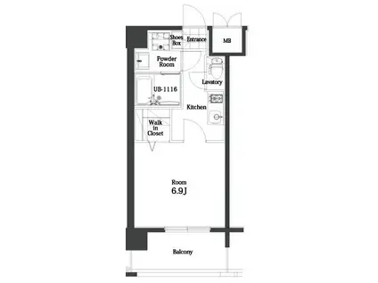 エンクレスト天神MODE(1K/2階)の間取り写真